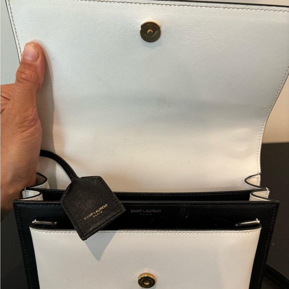 Yves Saint Laurent Black and Gold Chain Shoulder Sunset Bag - Picture 7 of 7